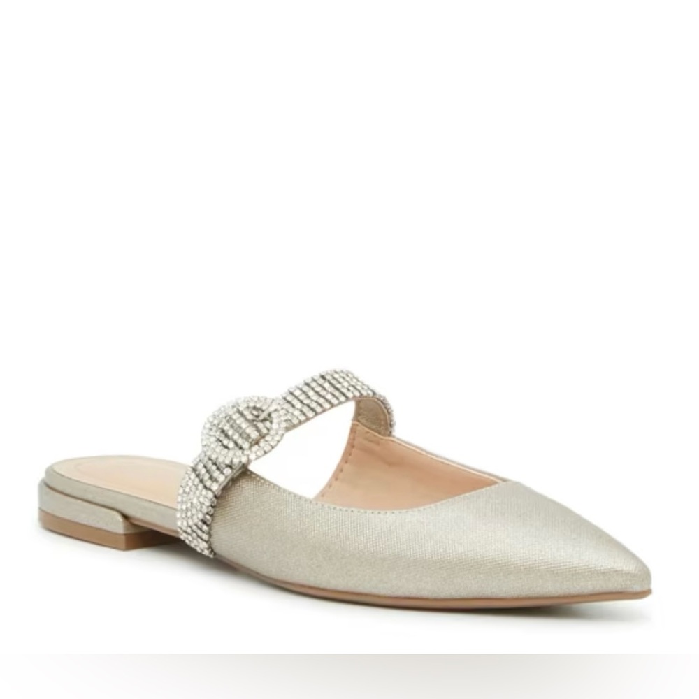 Kelly & Katie Silver Crystal Embellished Mules
